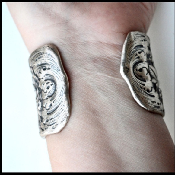 Rare Antique Tiffany Stamped Sterling Silver Cuff Bracelet Wide - Picture 5 of 12